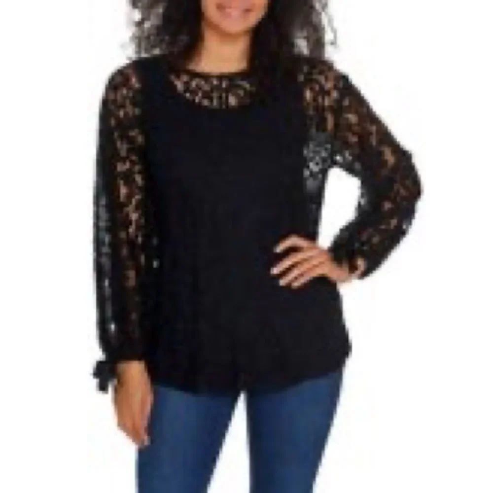 Dennis Basso Lace Bateau Neck Tunic Shirt & Tank Top